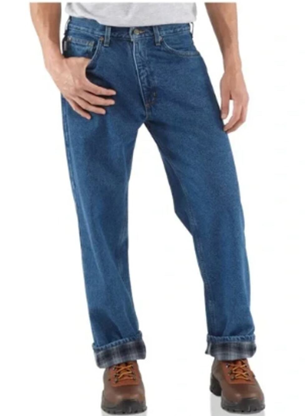 Carhartt B172 DST Men's Flannel Lined Relaxed Fit Jeans 40x32 Blue Denim